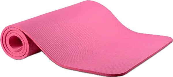 Rolled Swan & Field Inner Swan 6mm NBR yoga mat in pink.