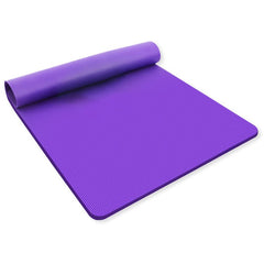 Swan & Field Inner Swan 6mm NBR yoga mat in purple, partially unrolled.
